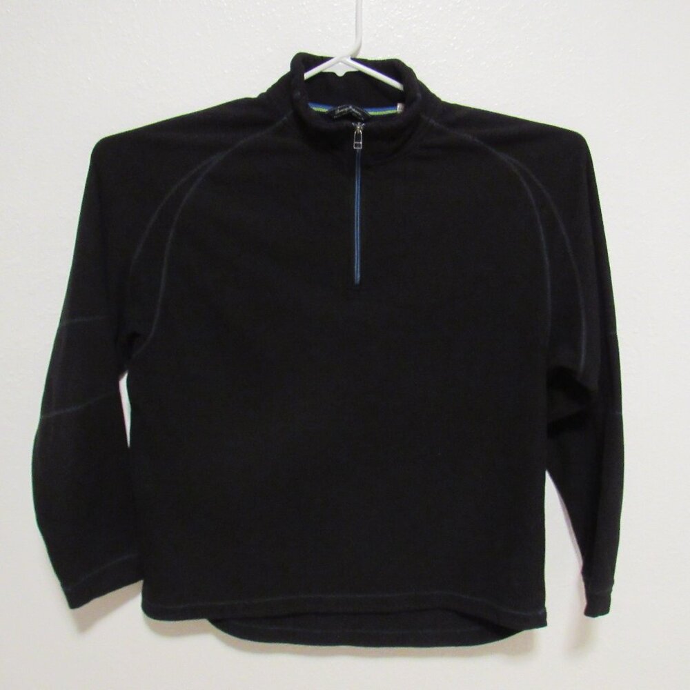 Tommy Bahama Black 1/4 Zip Pullover Sweater Men's size Large Fleece Lined